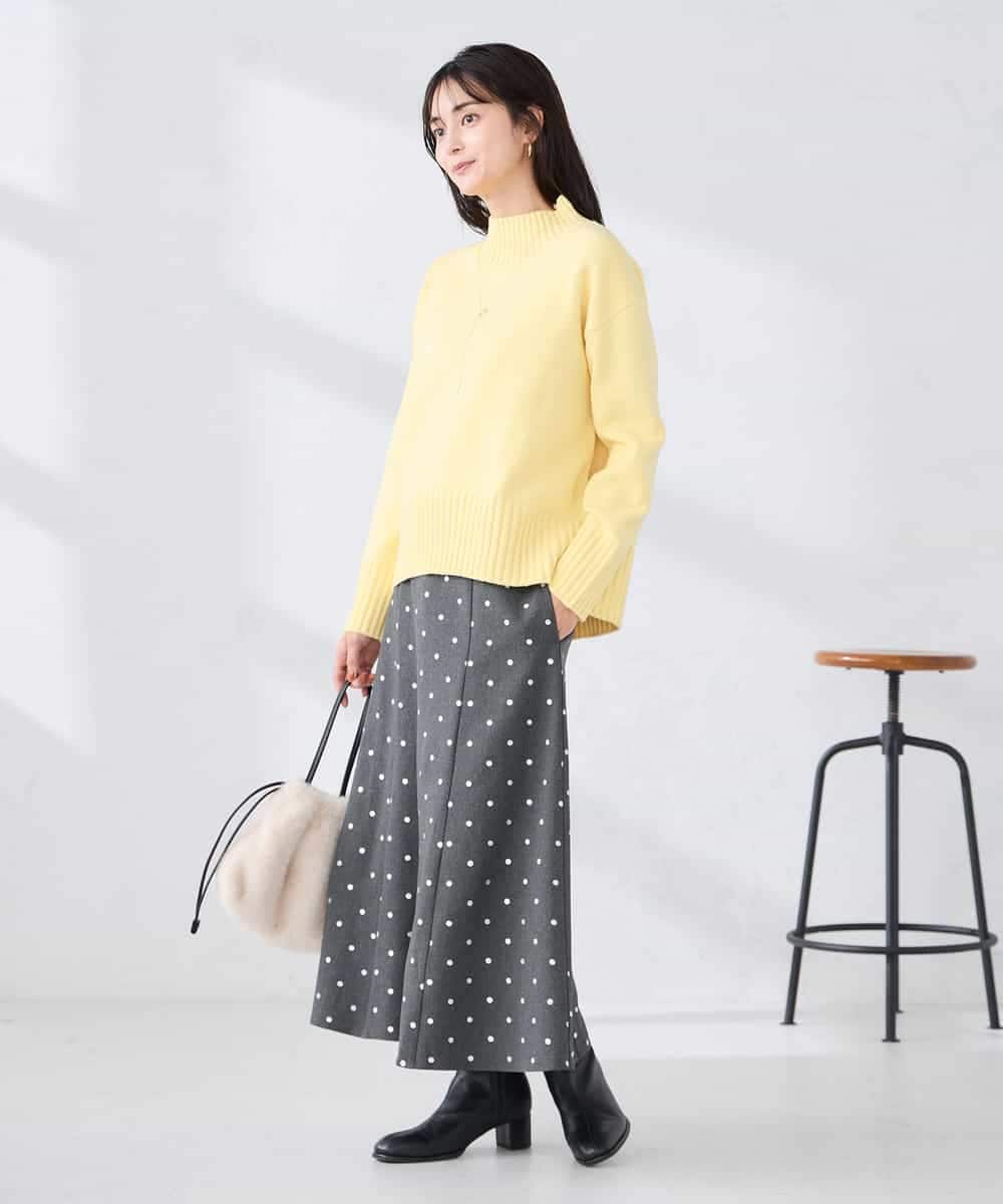 K2FBD73044 a.v.v(アー・ヴェ・ヴェ) 【WEB限定】クロップドバックスリットニット ダークグレー