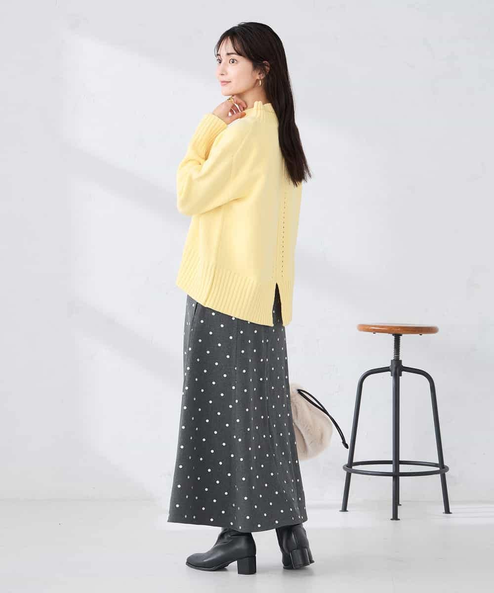 K2FBD73044 a.v.v(アー・ヴェ・ヴェ) 【WEB限定】クロップドバックスリットニット ダークグレー