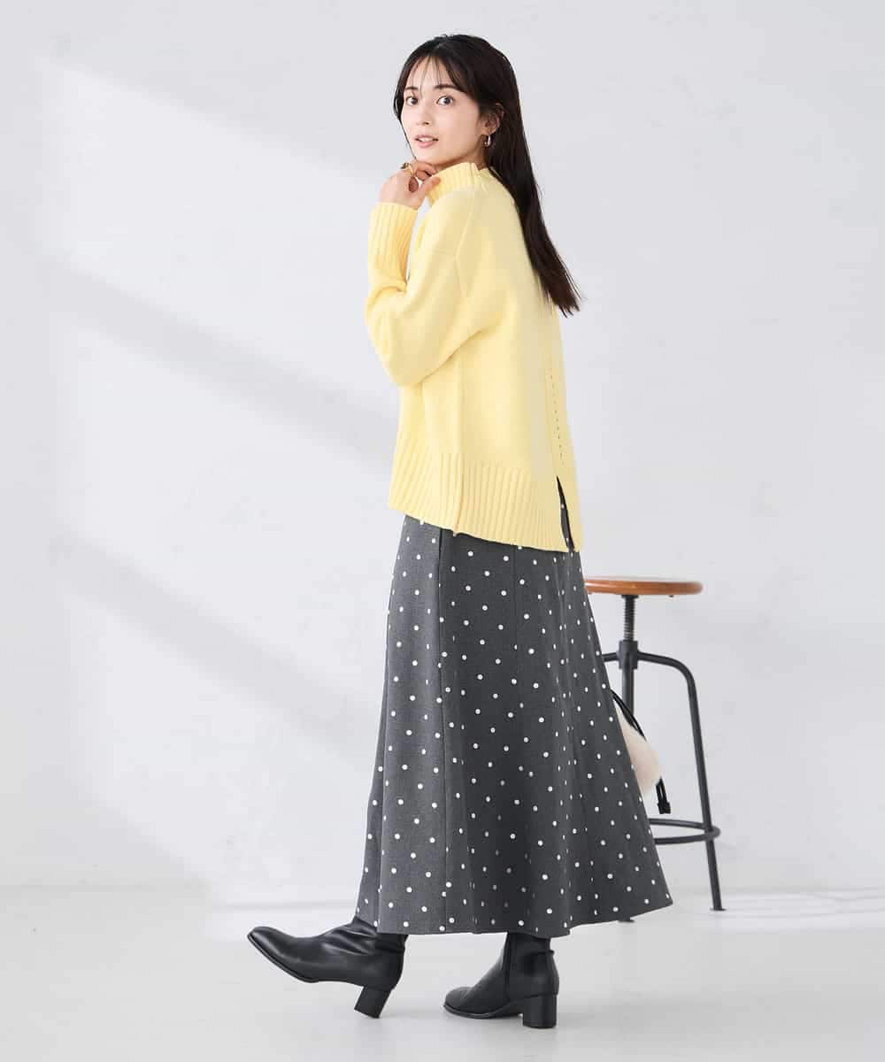 K2FBD73044 a.v.v(アー・ヴェ・ヴェ) 【WEB限定】クロップドバックスリットニット ダークグレー