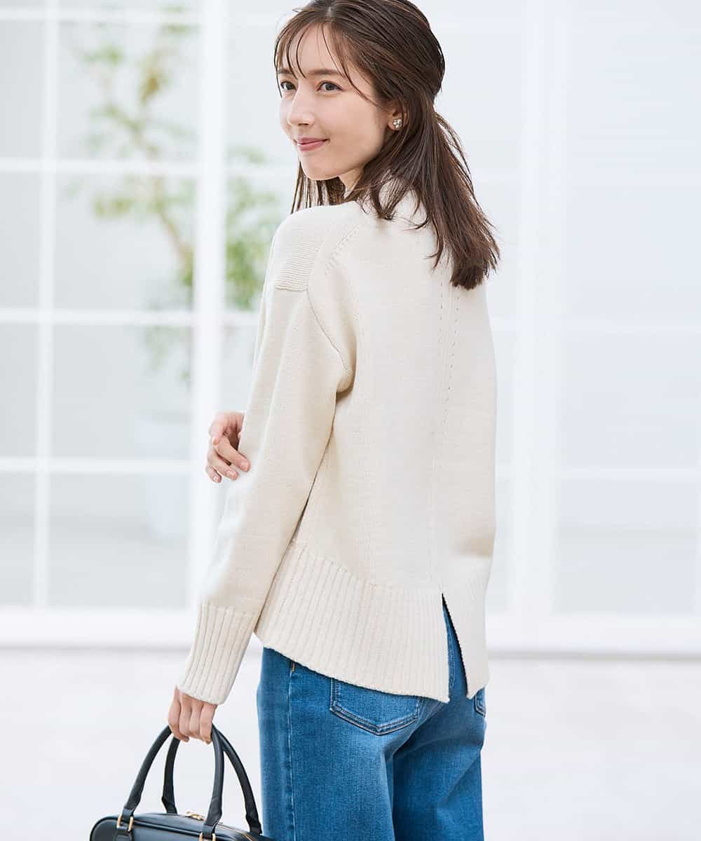 K2FBD73044 a.v.v(アー・ヴェ・ヴェ) 【WEB限定】クロップドバックスリットニット ダークグレー