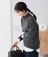 K2FBD73044 a.v.v(アー・ヴェ・ヴェ) 【WEB限定】クロップドバックスリットニット ダークグレー