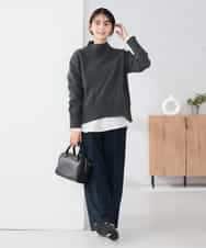 K2FBD73044 a.v.v(アー・ヴェ・ヴェ) 【WEB限定】クロップドバックスリットニット ダークグレー