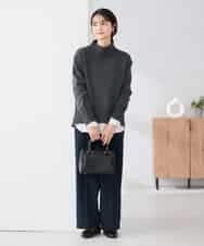 K2FBD73044 a.v.v(アー・ヴェ・ヴェ) 【WEB限定】クロップドバックスリットニット ダークグレー