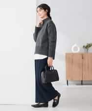 K2FBD73044 a.v.v(アー・ヴェ・ヴェ) 【WEB限定】クロップドバックスリットニット ダークグレー