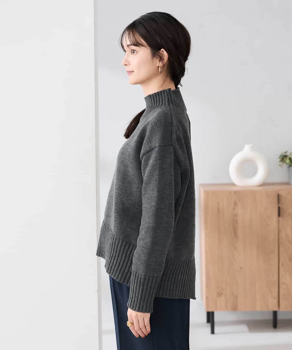 K2FBD73044 a.v.v(アー・ヴェ・ヴェ) 【WEB限定】クロップドバックスリットニット ダークグレー