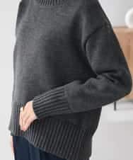 K2FBD73044 a.v.v(アー・ヴェ・ヴェ) 【WEB限定】クロップドバックスリットニット ダークグレー