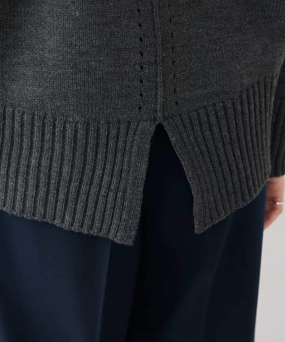 K2FBD73044 a.v.v(アー・ヴェ・ヴェ) 【WEB限定】クロップドバックスリットニット ダークグレー