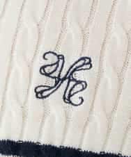 K2FBG26049 a.v.v(アー・ヴェ・ヴェ) ワンポイント刺繍 ケーブル ニット グレー