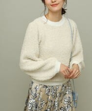 K2FBS05049 a.v.v(アー・ヴェ・ヴェ) ファンシーヤーンパフスリーブニット アイボリー