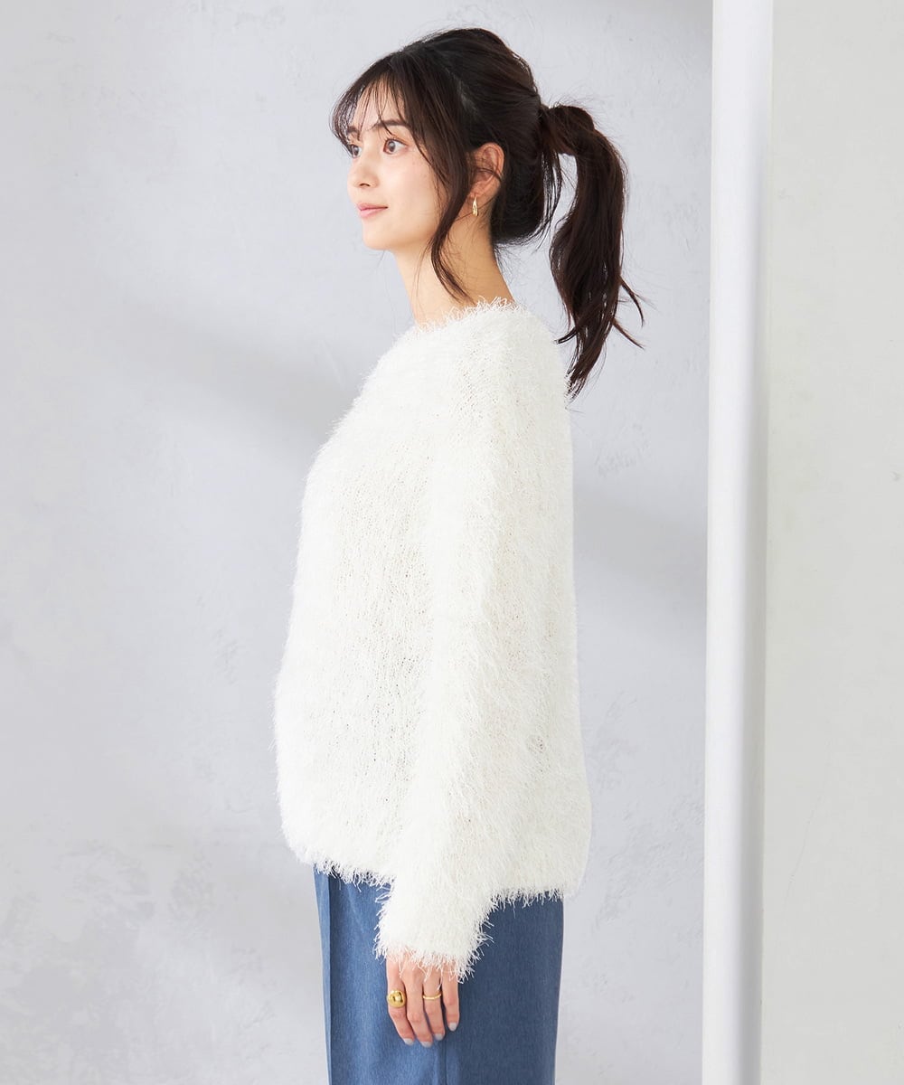 K2FDD04054 a.v.v(アー・ヴェ・ヴェ) ラメフェザーニット アイボリー