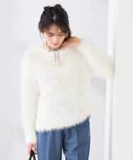 K2FDD04054 a.v.v(アー・ヴェ・ヴェ) ラメフェザーニット アイボリー