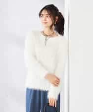 K2FDD04054 a.v.v(アー・ヴェ・ヴェ) ラメフェザーニット アイボリー