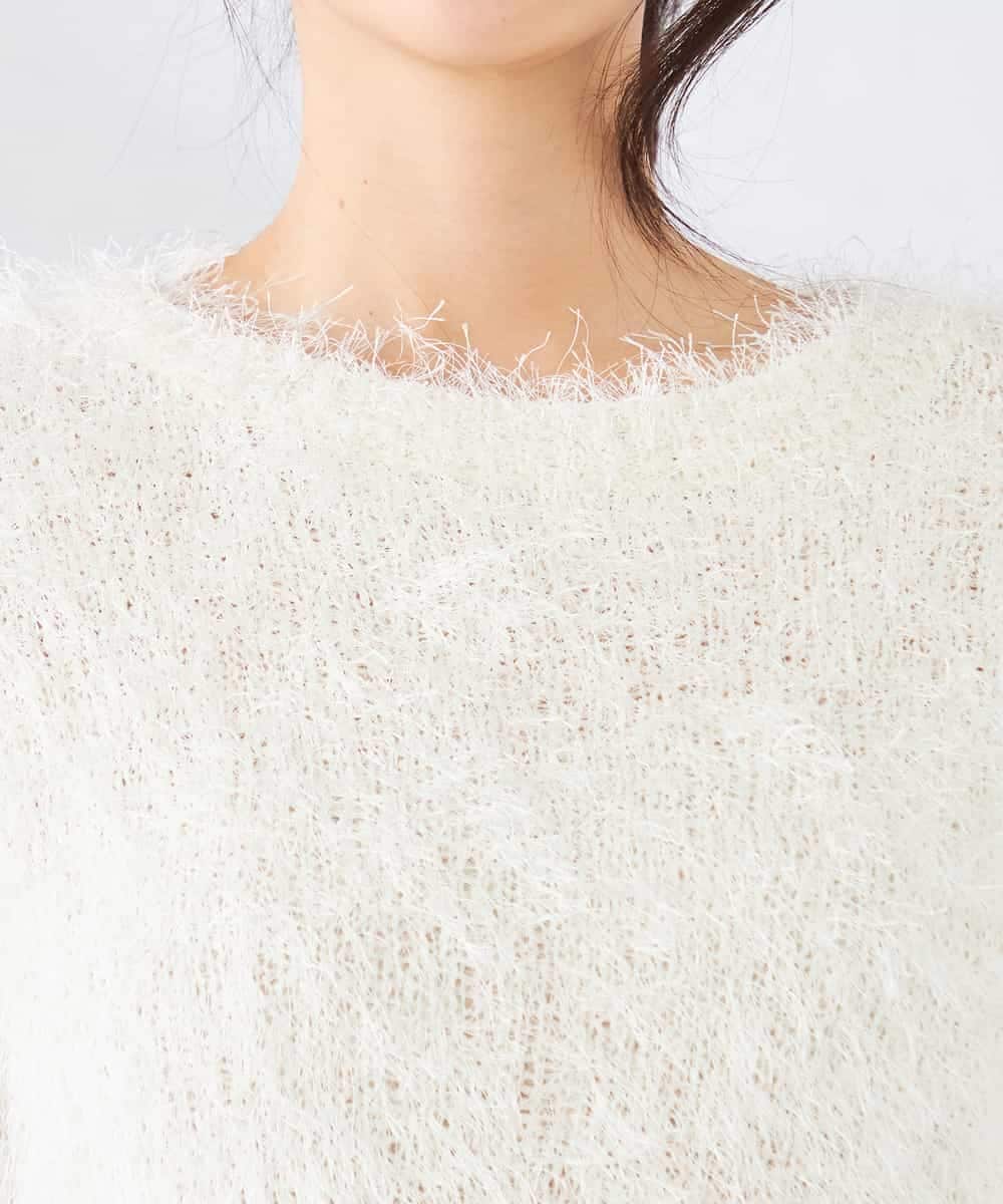 K2FDD04054 a.v.v(アー・ヴェ・ヴェ) ラメフェザーニット アイボリー