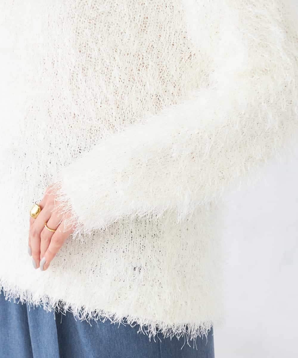 K2FDD04054 a.v.v(アー・ヴェ・ヴェ) ラメフェザーニット アイボリー