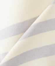 K2FDD07059 a.v.v(アー・ヴェ・ヴェ) ヘンリーネックボーダーニット アイボリー×ライトブルー