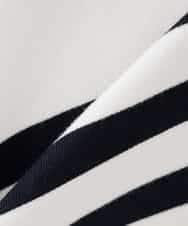 K2FDD07059 a.v.v(アー・ヴェ・ヴェ) ヘンリーネックボーダーニット アイボリー×ライトブルー