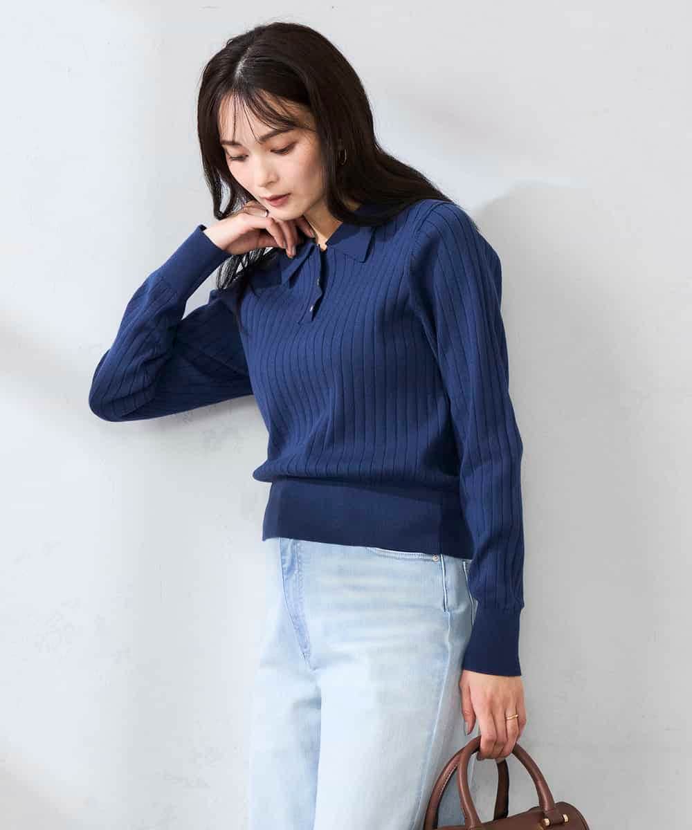 K2FDD08044 a.v.v(アー・ヴェ・ヴェ) ワイドリブポロニット ライトイエロー