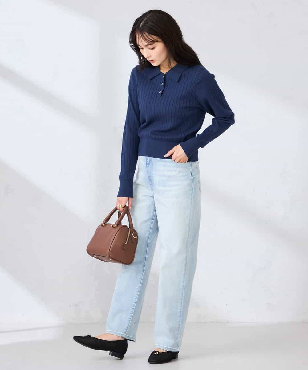 K2FDD08044 a.v.v(アー・ヴェ・ヴェ) ワイドリブポロニット ライトイエロー