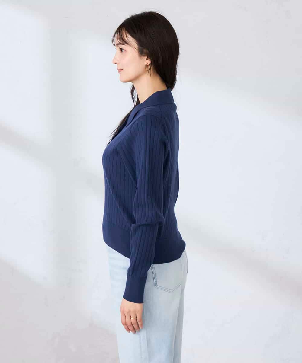 K2FDD08044 a.v.v(アー・ヴェ・ヴェ) ワイドリブポロニット ライトイエロー