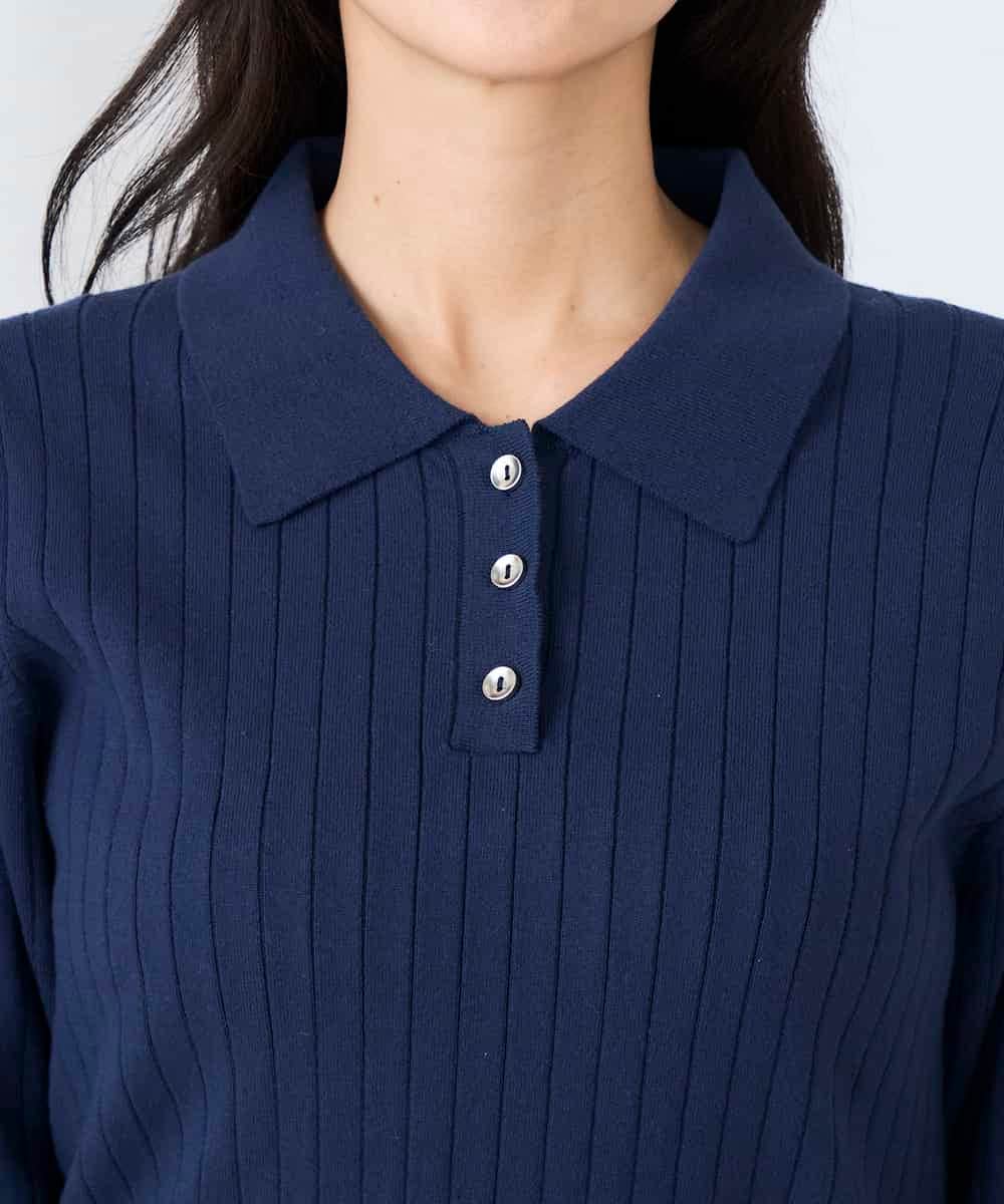 K2FDD08044 a.v.v(アー・ヴェ・ヴェ) ワイドリブポロニット ライトイエロー