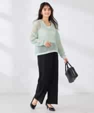 K2FDD21049 a.v.v(アー・ヴェ・ヴェ) 襟付きメッシュニット グリーン