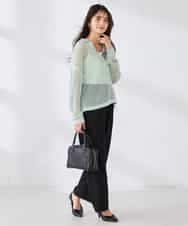 K2FDD21049 a.v.v(アー・ヴェ・ヴェ) 襟付きメッシュニット グリーン