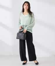 K2FDD21049 a.v.v(アー・ヴェ・ヴェ) 襟付きメッシュニット グリーン