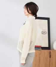 K2FDD21049 a.v.v(アー・ヴェ・ヴェ) 襟付きメッシュニット グリーン