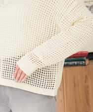 K2FDD21049 a.v.v(アー・ヴェ・ヴェ) 襟付きメッシュニット グリーン