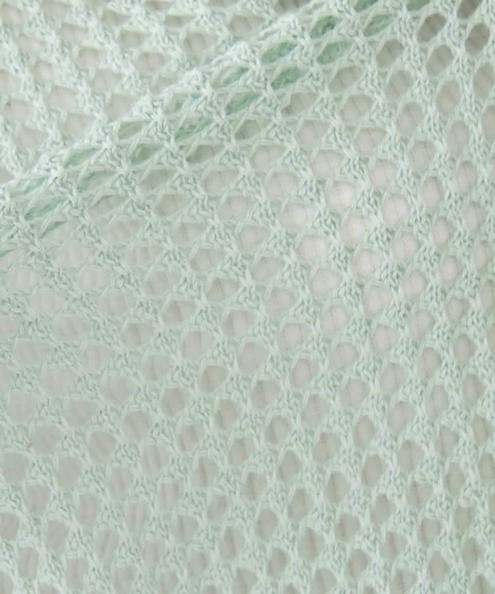 K2FDD21049 a.v.v(アー・ヴェ・ヴェ) 襟付きメッシュニット グリーン