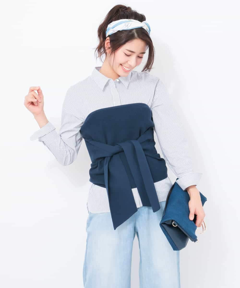 K2FDD54039 a.v.v(アー・ヴェ・ヴェ) ニットビスチェ ネイビー