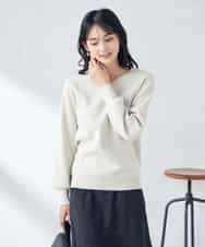 K2FEA49044 a.v.v(アー・ヴェ・ヴェ) 【アンサンブル対応】Vネックパフスリーブ美ラクるラメニット ライトイエロー