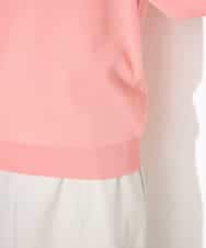 K2FEA69039 a.v.v(アー・ヴェ・ヴェ) 【洗える/UVカット】ボートネックパフスリーブ美ラクるニット コーラルピンク