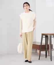 K2FED03044 a.v.v(アー・ヴェ・ヴェ) アラン柄ハイネックベスト ネイビー