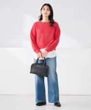 K2FED05049 a.v.v(アー・ヴェ・ヴェ) メッシュボーダーニット レッド