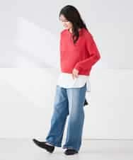 K2FED05049 a.v.v(アー・ヴェ・ヴェ) メッシュボーダーニット レッド