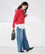 K2FED05049 a.v.v(アー・ヴェ・ヴェ) メッシュボーダーニット レッド