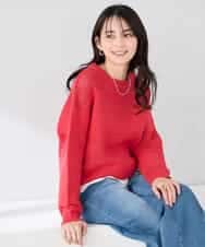 K2FED05049 a.v.v(アー・ヴェ・ヴェ) メッシュボーダーニット レッド