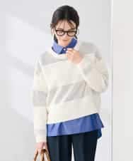 K2FED05049 a.v.v(アー・ヴェ・ヴェ) メッシュボーダーニット レッド