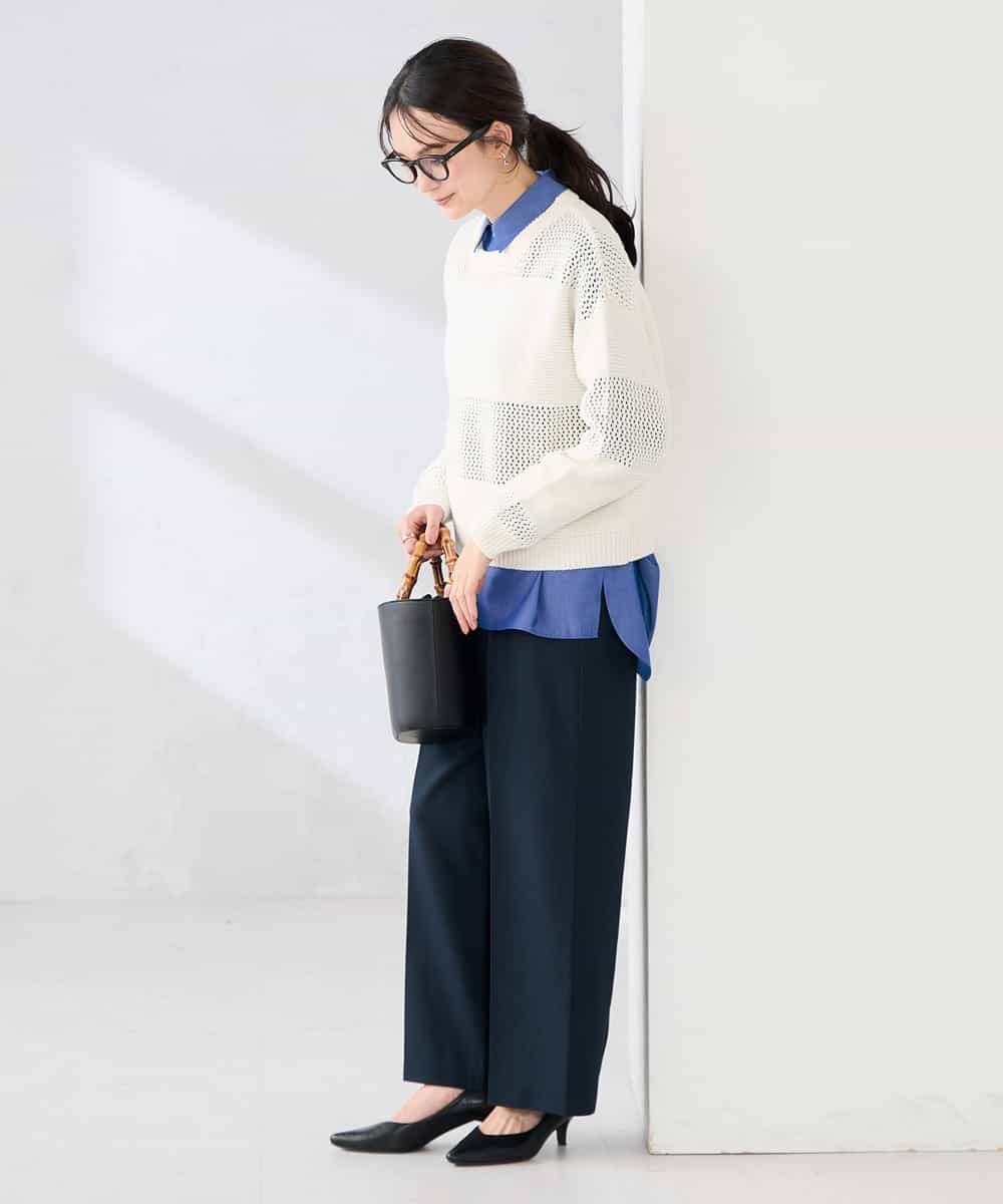 K2FED05049 a.v.v(アー・ヴェ・ヴェ) メッシュボーダーニット レッド