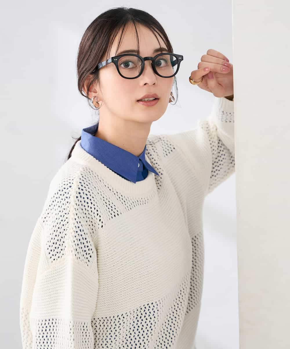 K2FED05049 a.v.v(アー・ヴェ・ヴェ) メッシュボーダーニット レッド