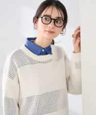 K2FED05049 a.v.v(アー・ヴェ・ヴェ) メッシュボーダーニット レッド