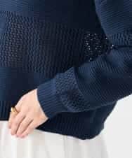 K2FED05049 a.v.v(アー・ヴェ・ヴェ) メッシュボーダーニット レッド