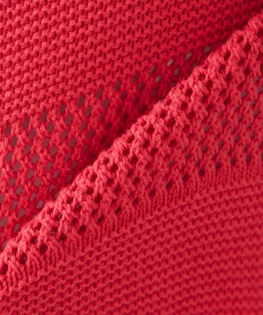 K2FED05049 a.v.v(アー・ヴェ・ヴェ) メッシュボーダーニット レッド