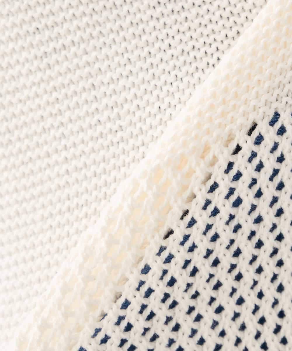 K2FED05049 a.v.v(アー・ヴェ・ヴェ) メッシュボーダーニット レッド