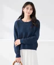 K2FED05049 a.v.v(アー・ヴェ・ヴェ) メッシュボーダーニット ネイビー