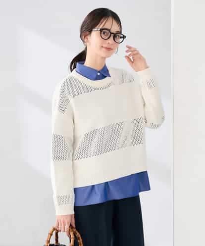 K2FED05049 a.v.v メッシュボーダーニット