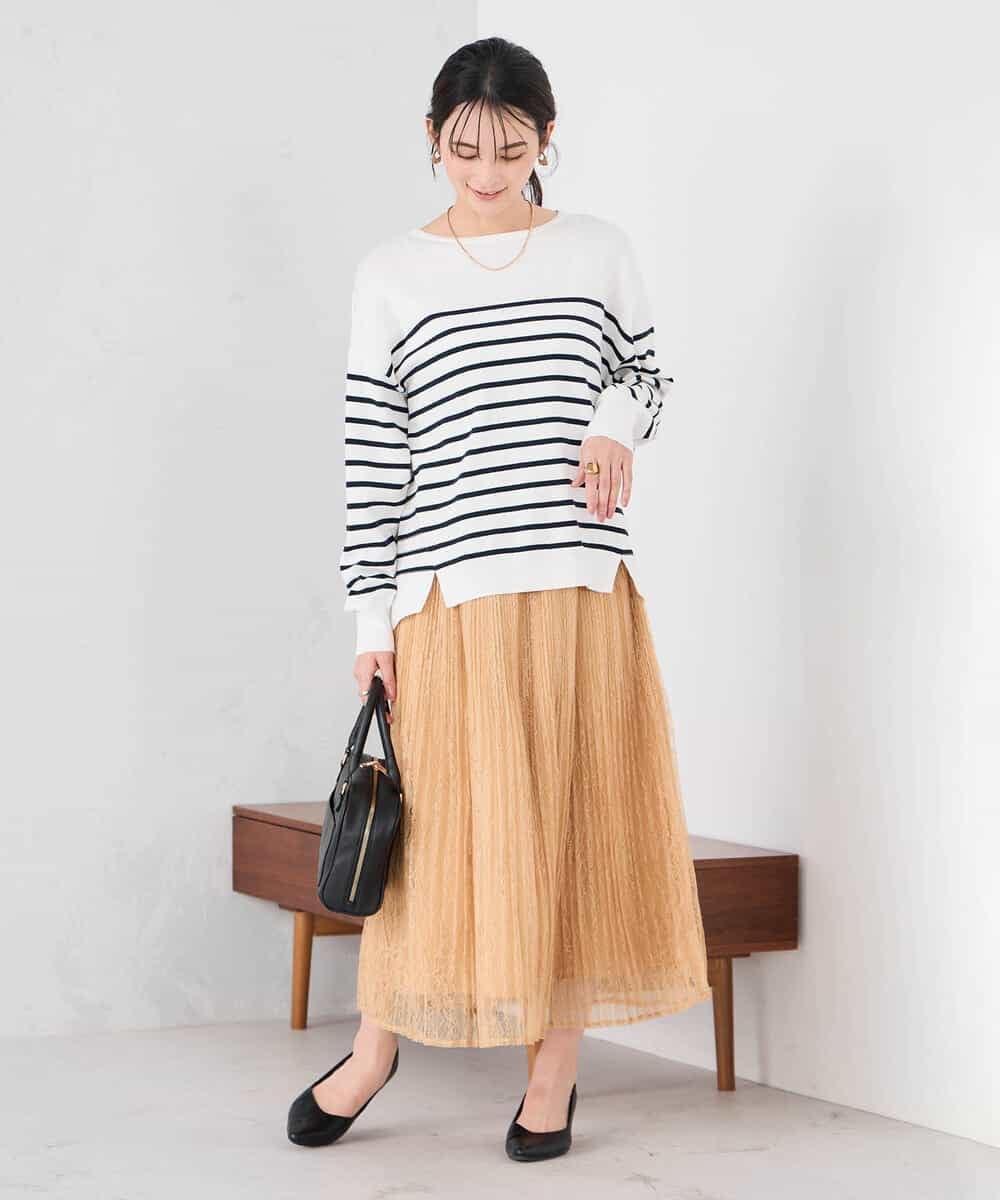 K2FED09049 a.v.v(アー・ヴェ・ヴェ) イレヘムガーターチュニックニット オレンジ