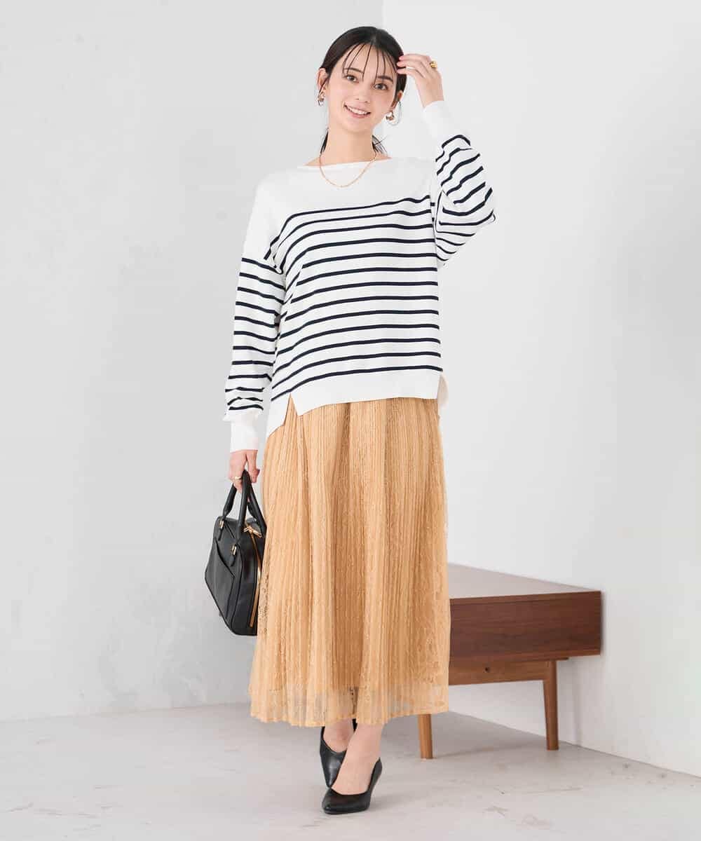 K2FED09049 a.v.v(アー・ヴェ・ヴェ) イレヘムガーターチュニックニット オレンジ