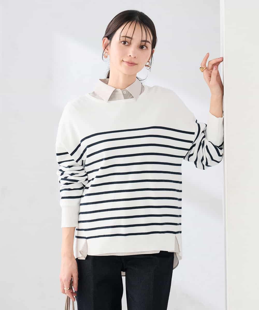 K2FED09049 a.v.v(アー・ヴェ・ヴェ) イレヘムガーターチュニックニット アイボリー